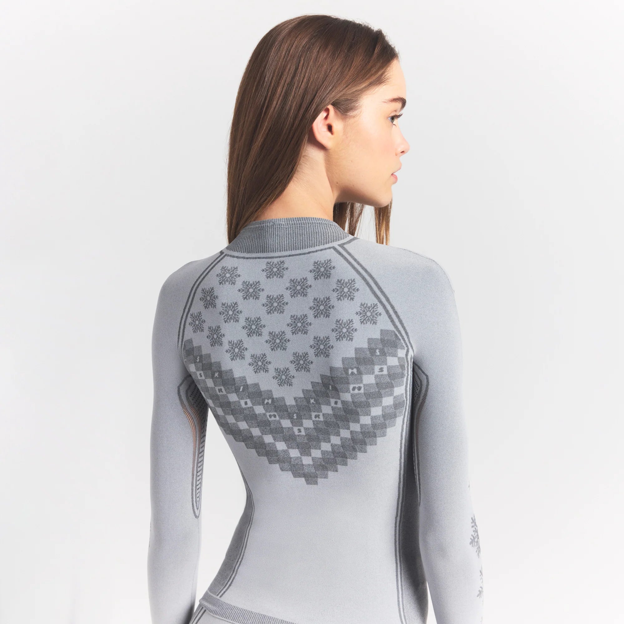 SKIMS FIRST LAYERS HALF ZIP LONG SLEEVE | MIRROR WINTER FAIRISLE