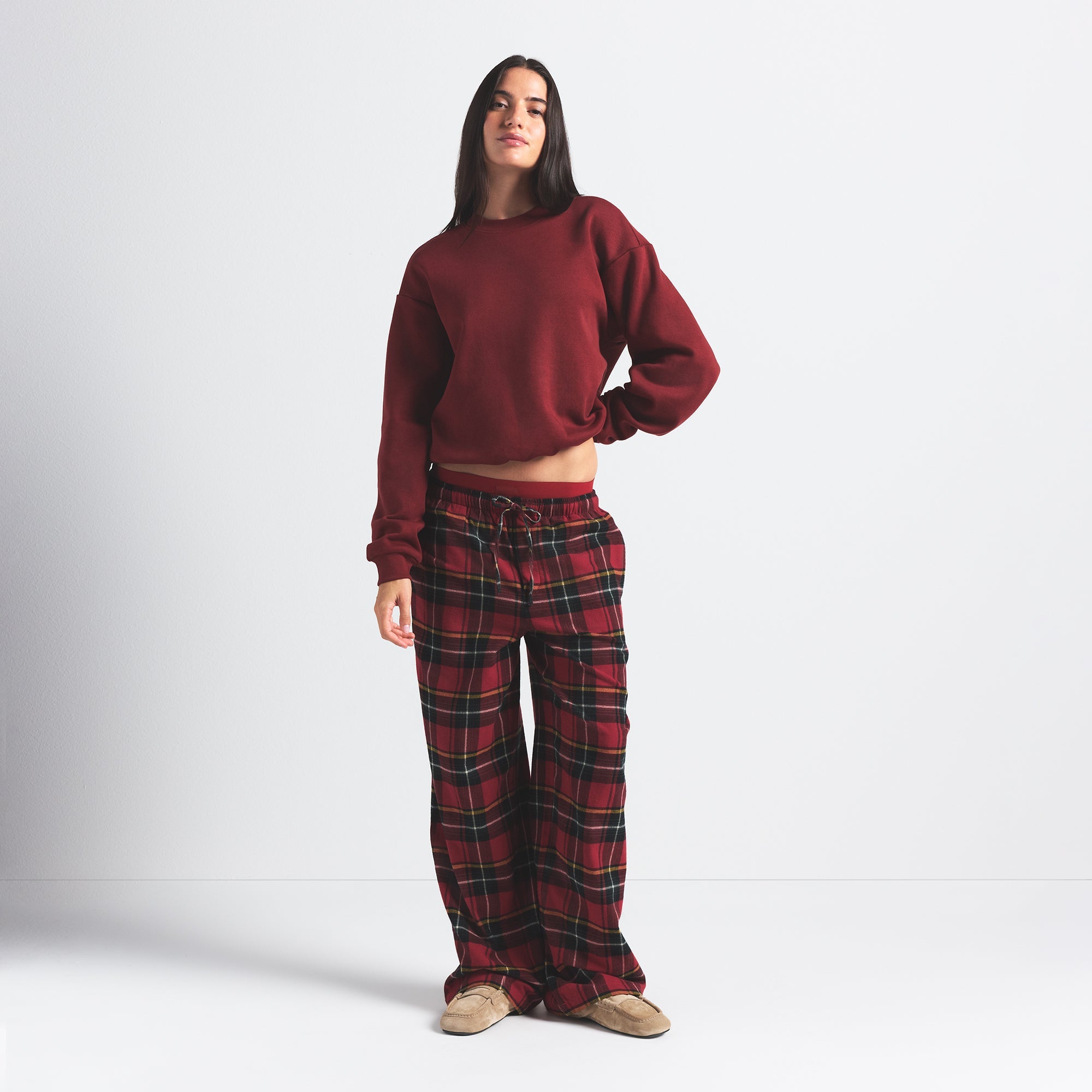 COTTON FLEECE CREWNECK | MERLOT