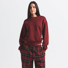 COTTON FLEECE CREWNECK | MERLOT