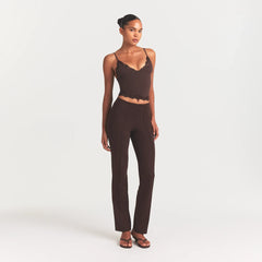 THE ESSENTIAL PANTS HIGH-WAISTED PINTUCK STRAIGHT PANT | ESPRESSO