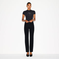 THE ESSENTIAL COLLECTION HIGH-WAISTED PINTUCK STRAIGHT LEG PANT | OBSIDIAN