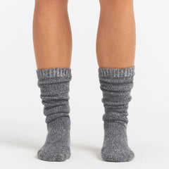 TWEED KNIT SLOUCH SOCK | DARK HEATHER GREY