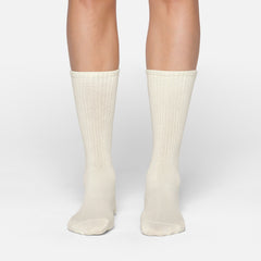 RIBBED CREW SOCK | BONE