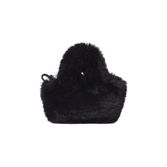 FAUX FUR MICRO TOTE KEYCHAIN | ONYX