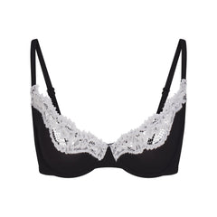 FITS EVERYBODY LACE UNLINED SCOOP BRA  | OBSIDIAN CONTRAST