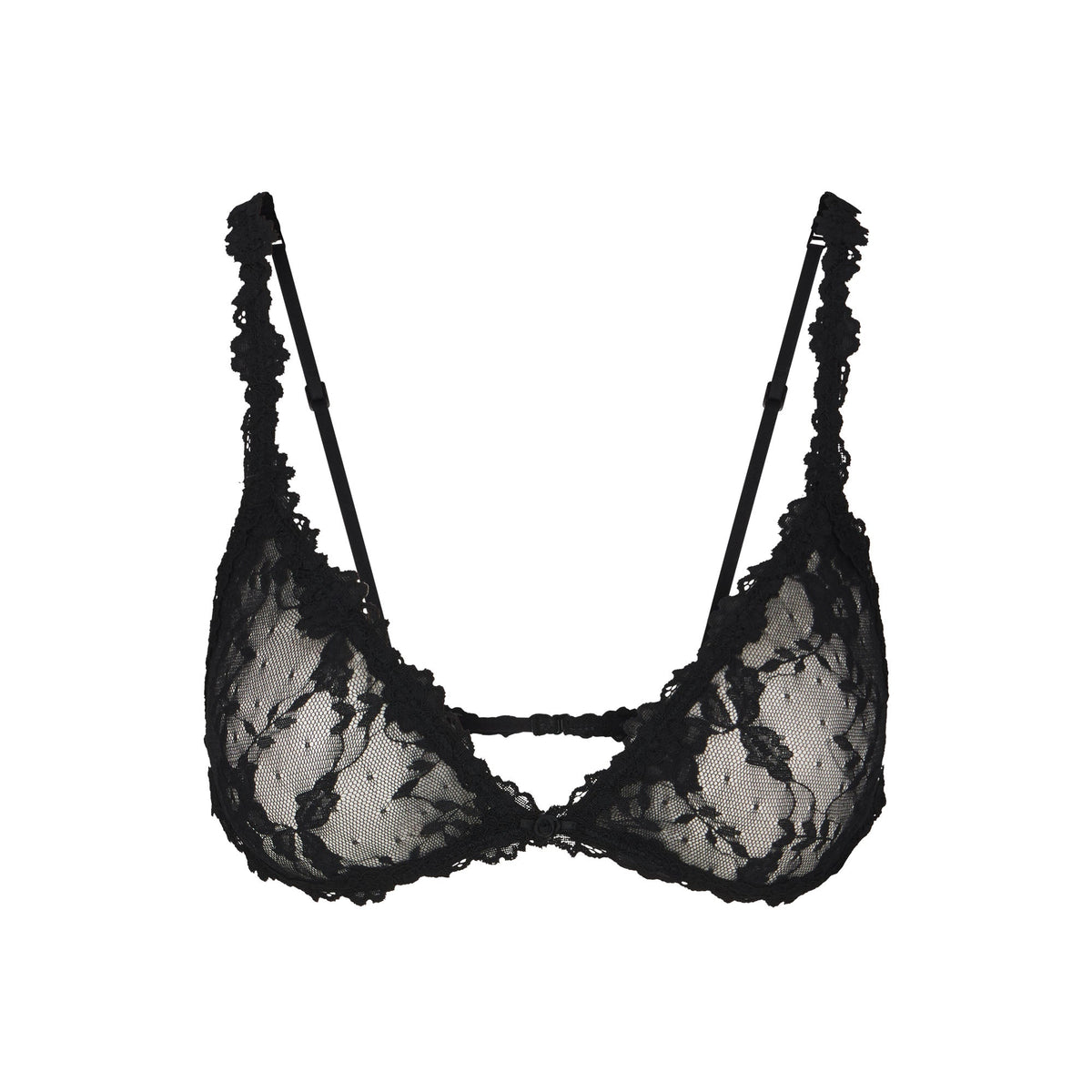 STRETCH LACE TRIANGLE BRALETTE | SOOT