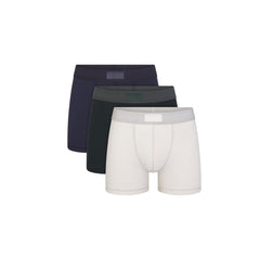 SKIMS COTTON MENS 3" BOXER BRIEF 3-PACK | BLUE BLACK MULTI