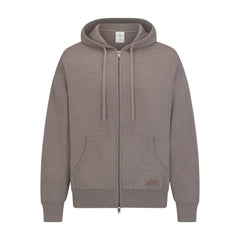 COTTON KNIT MENS ZIP UP HOODIE | DESERT HEATHER GREY