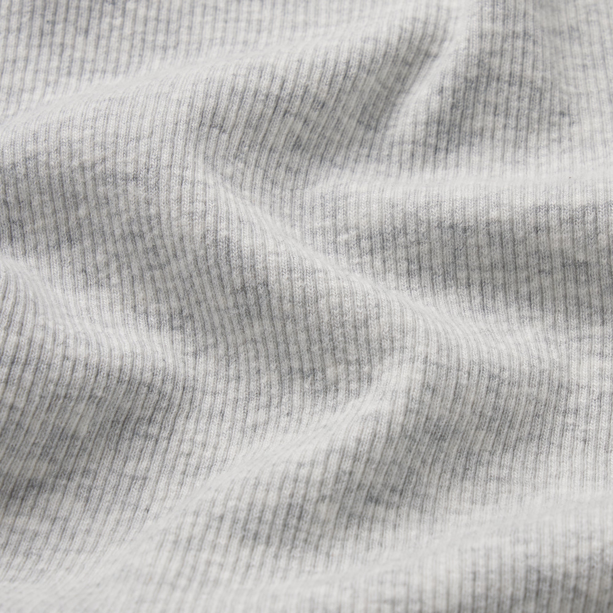 COTTON RIB ZIP UP TOP | LIGHT HEATHER GREY