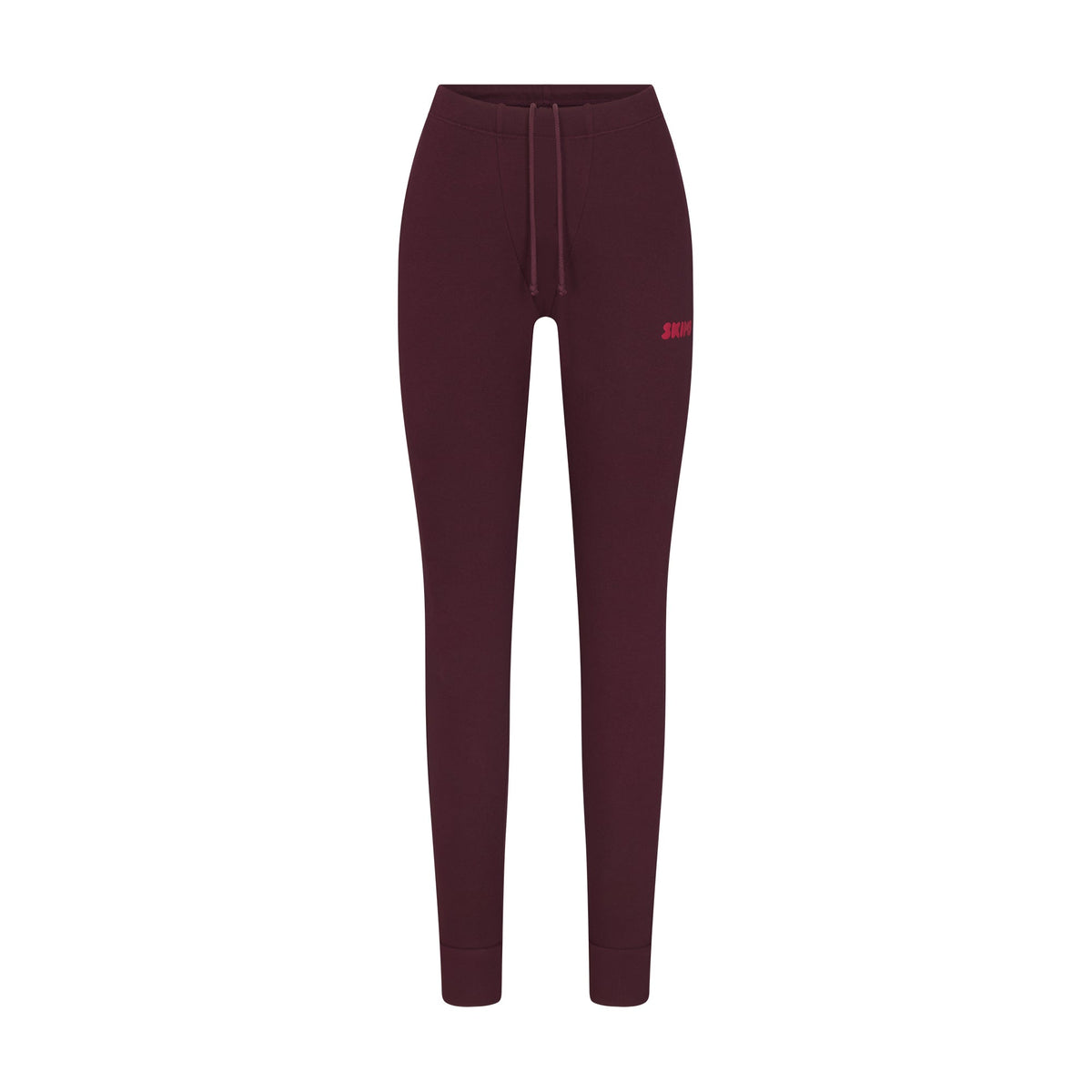 COTTON FLEECE LEGGING WITH EMBOSSED LOGO | CURRANT