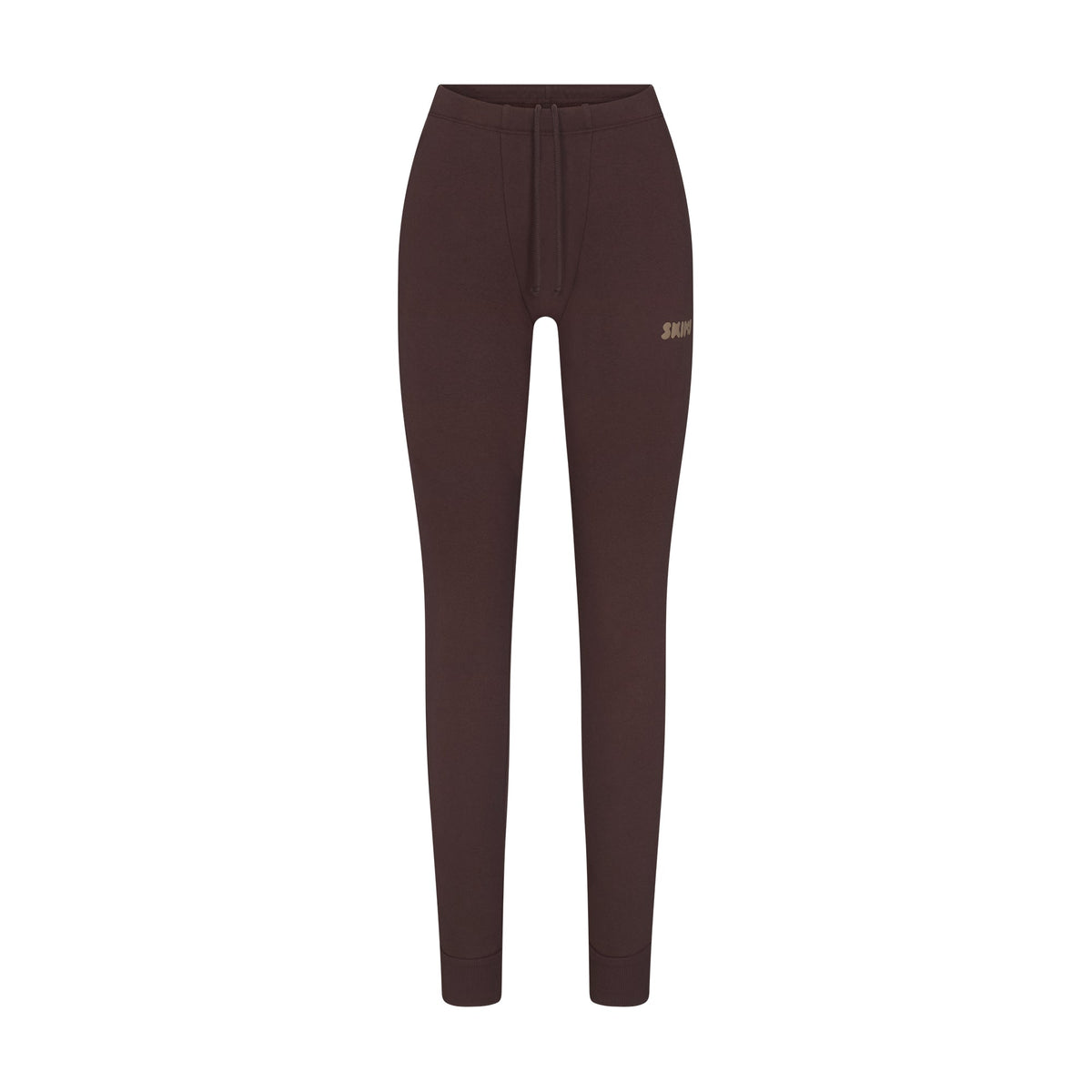 COTTON FLEECE LEGGING WITH EMBOSSED LOGO | ESPRESSO