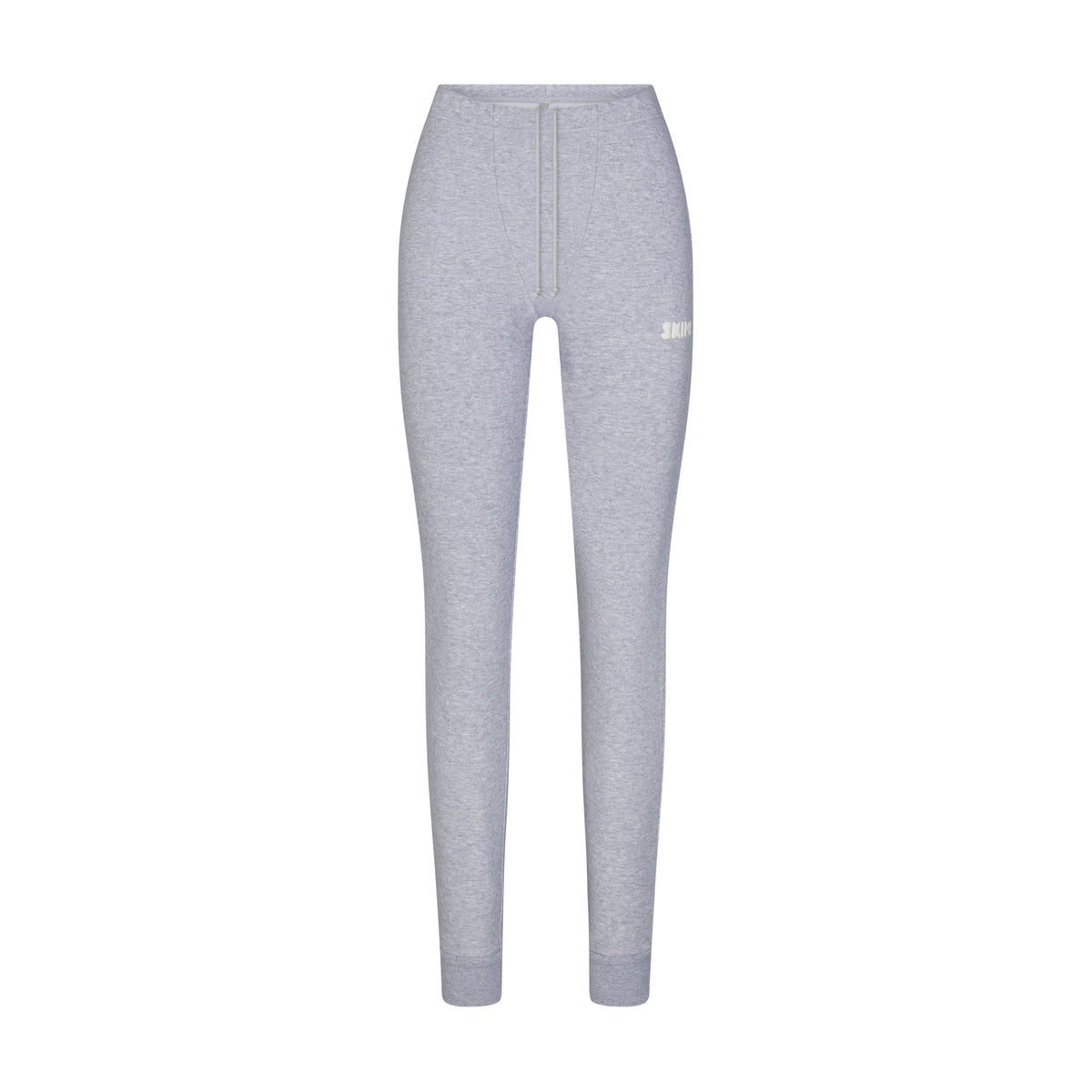 COTTON FLEECE LEGGING WITH EMBOSSED LOGO | HEATHER GREY