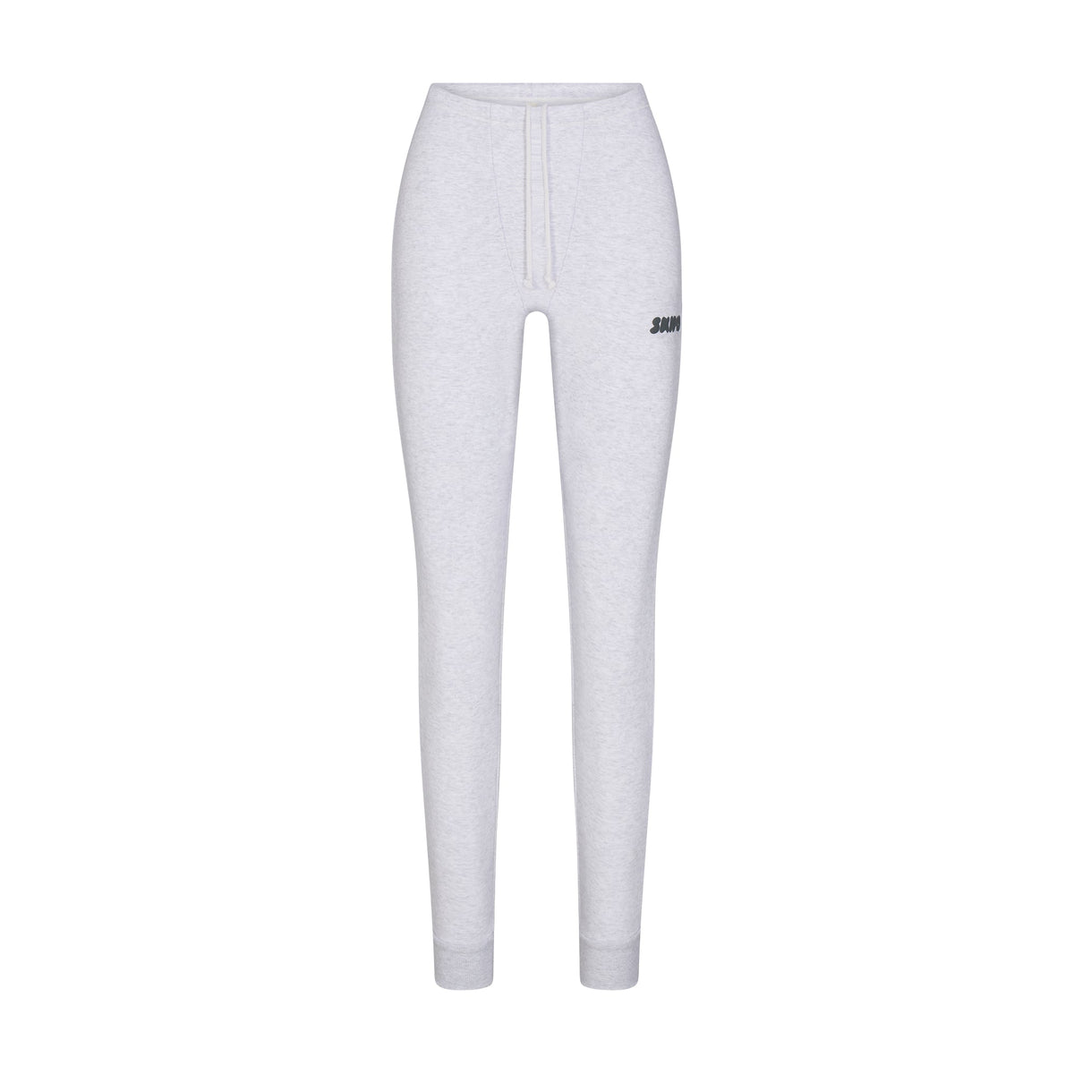 COTTON FLEECE LEGGING WITH EMBOSSED LOGO | LIGHT HEATHER GREY