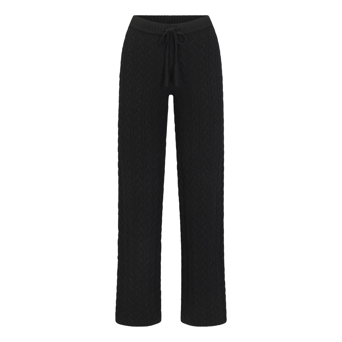 SWEATER KNIT CABLE STRAIGHT LEG PANT | ONYX
