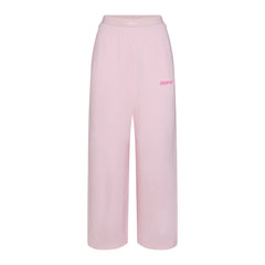 COTTON FLEECE DOUBLE WAISTBAND PANT WITH EMBOSSED LOGO | CHERRY BLOSSOM
