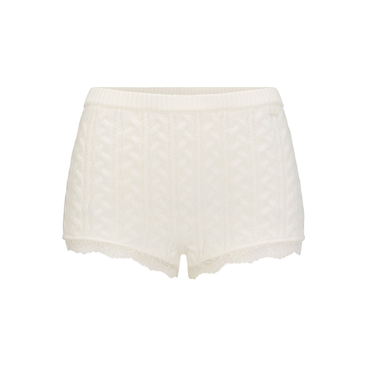 SWEATER KNIT CABLE MICRO SHORT | IVORY
