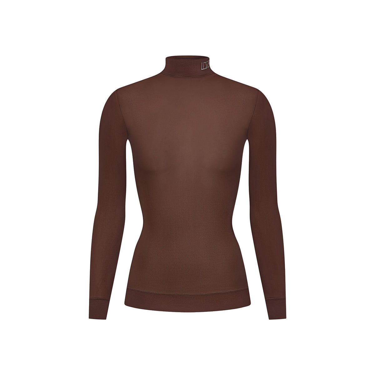 LUDOVIC DE SAINT SERNIN X SKIMS MILKY SHEER MOCK NECK LONG SLEEVE TOP | COCOA