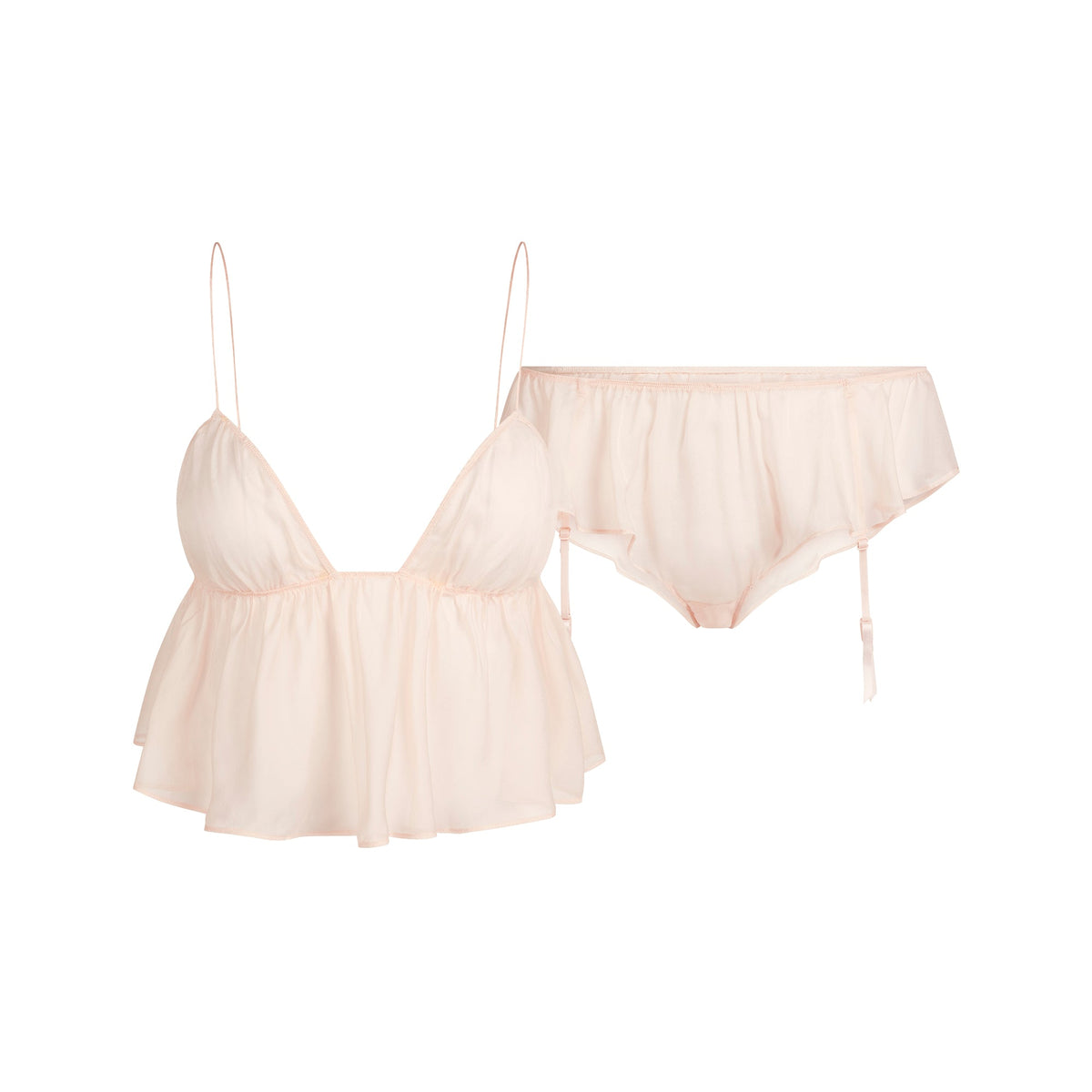 SKIMS ROMANCE BABYDOLL AND GARTER HIPSTER SET | PRIMROSE