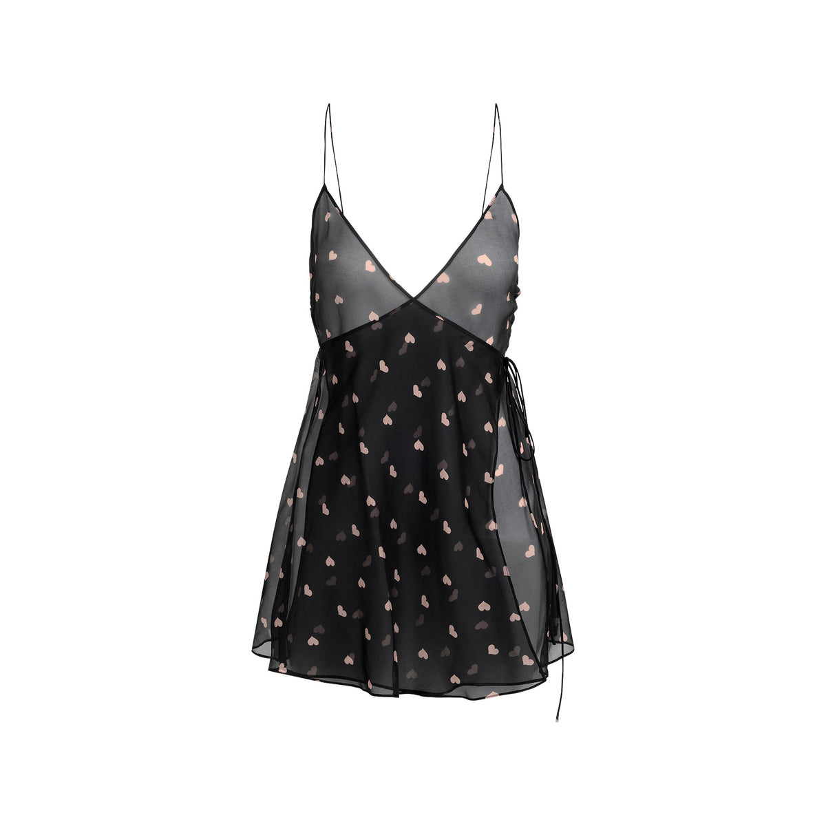 SKIMS ROMANCE MINI SLIP DRESS | OBSIDIAN SPACED HEARTS