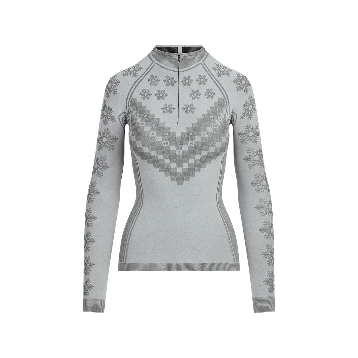 SKIMS FIRST LAYERS HALF ZIP LONG SLEEVE | MIRROR WINTER FAIRISLE