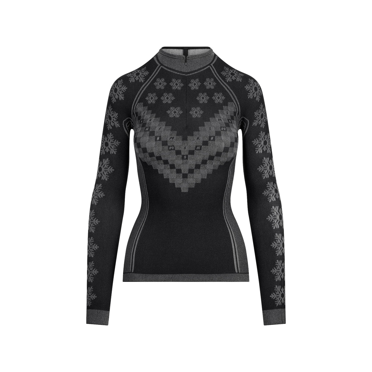 SKIMS FIRST LAYERS HALF ZIP LONG SLEEVE | OBSIDIAN WINTER FAIRISLE