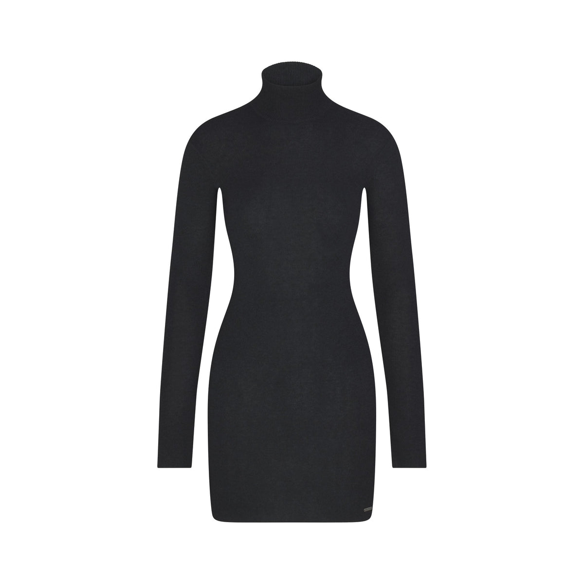 ESSENTIAL KNIT MOCK NECK MINI DRESS | ONYX
