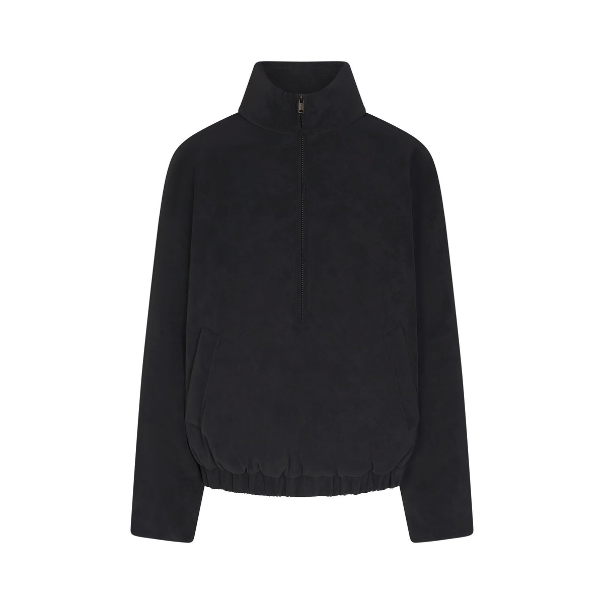 FAUX SUEDE HALF ZIP JACKET | ONYX