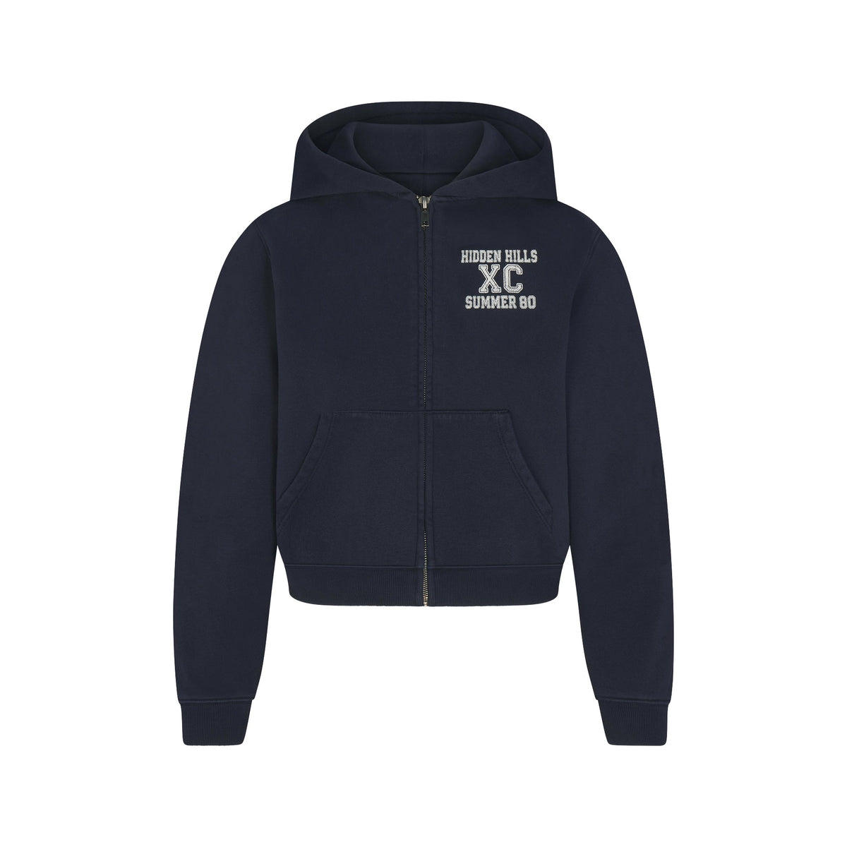 BOYFRIEND FLEECE ZIP UP HOODIE | NAVY HIDDEN HILLS