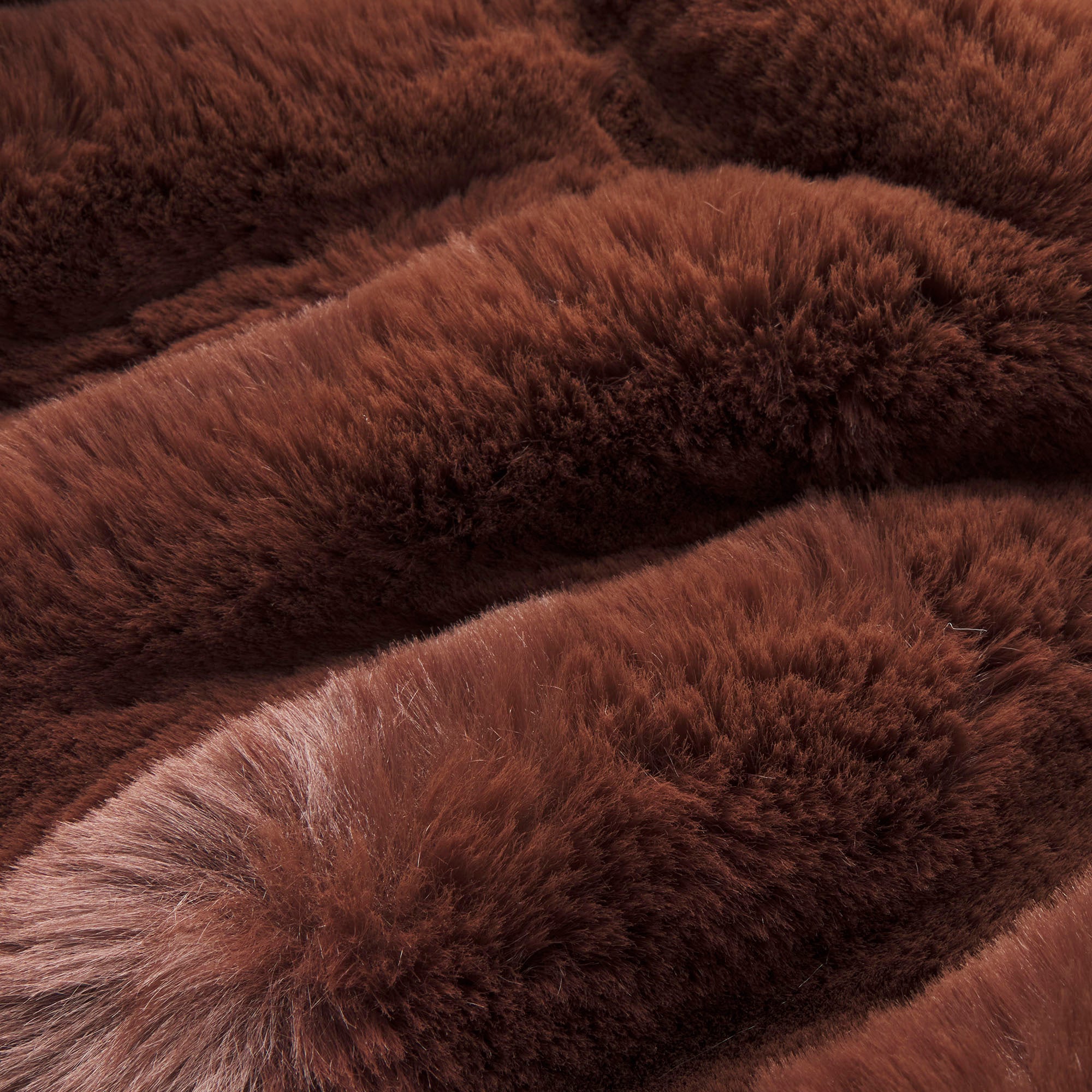FAUX FUR HOODED ZIP UP JACKET | COCOA