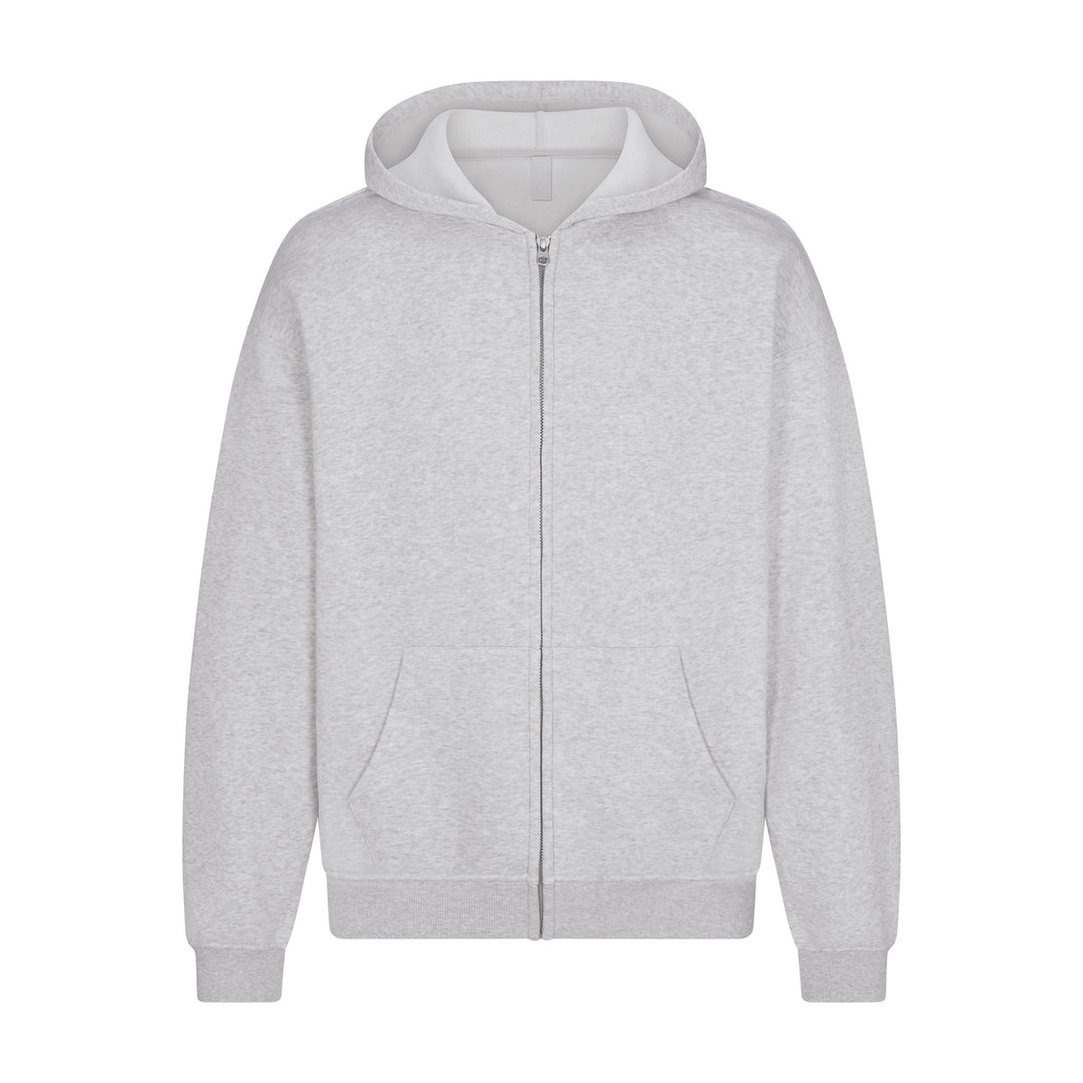 FLEECE LOUNGE MENS RELAXED ZIP UP HOODIE | LIGHT HEATHER GREY