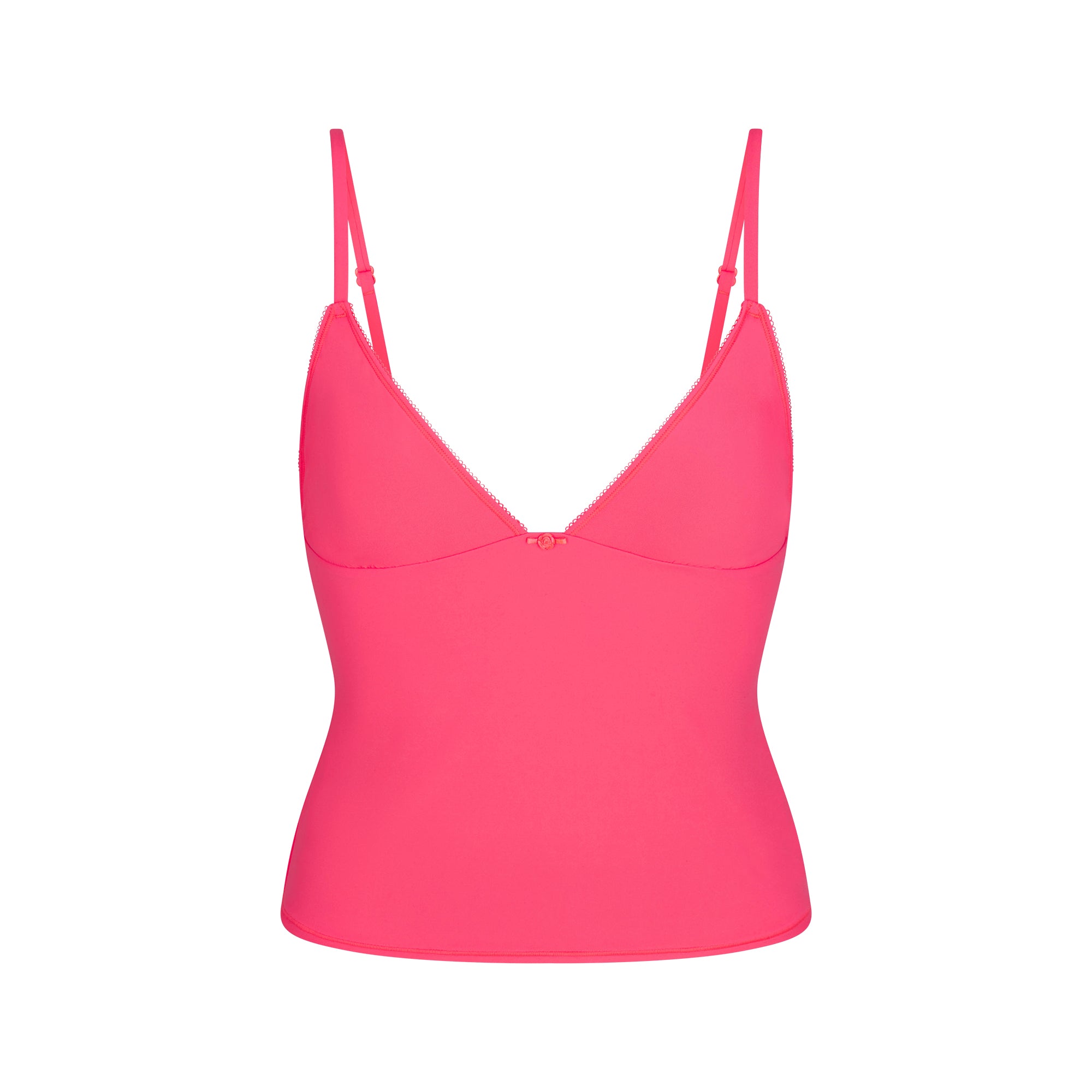 FITS EVERYBODY PICOT CAMI AND BOY SHORT SET | ULTRA PINK