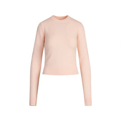 WOOL CASHMERE LONG SLEEVE FITTED CREW NECK | PRIMROSE