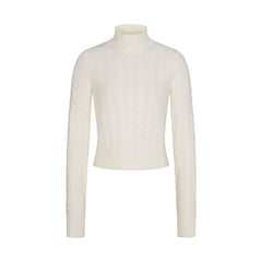 SWEATER KNIT CABLE TURTLENECK | IVORY