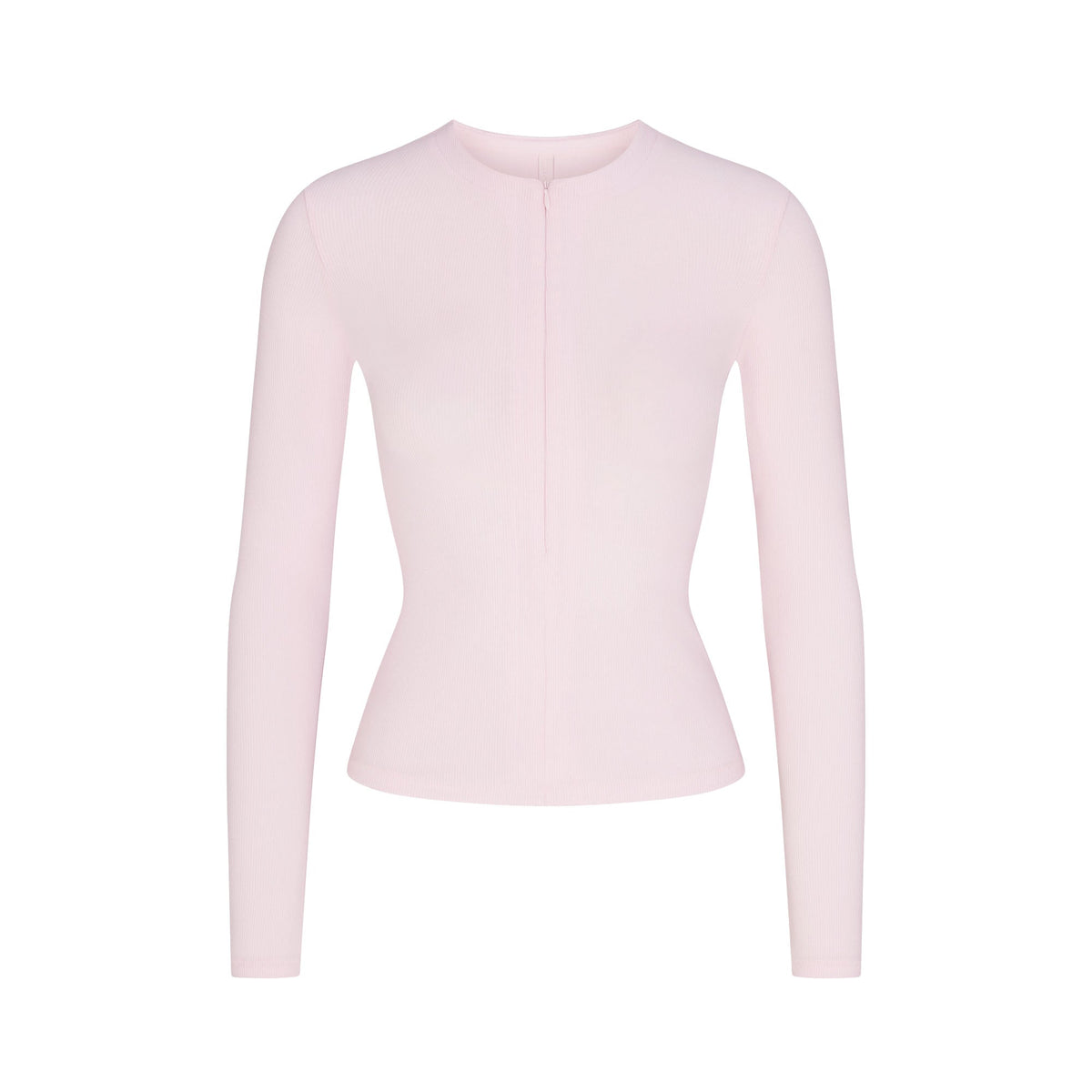 COTTON RIB ZIP UP TOP | CHERRY BLOSSOM