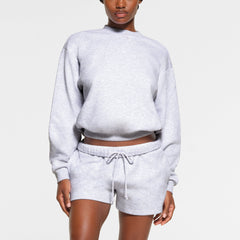 COTTON FLEECE CREWNECK | LIGHT HEATHER GREY