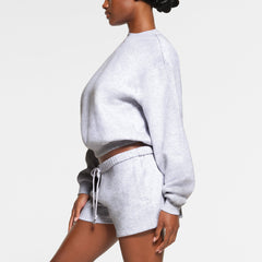 COTTON FLEECE CREWNECK | LIGHT HEATHER GREY