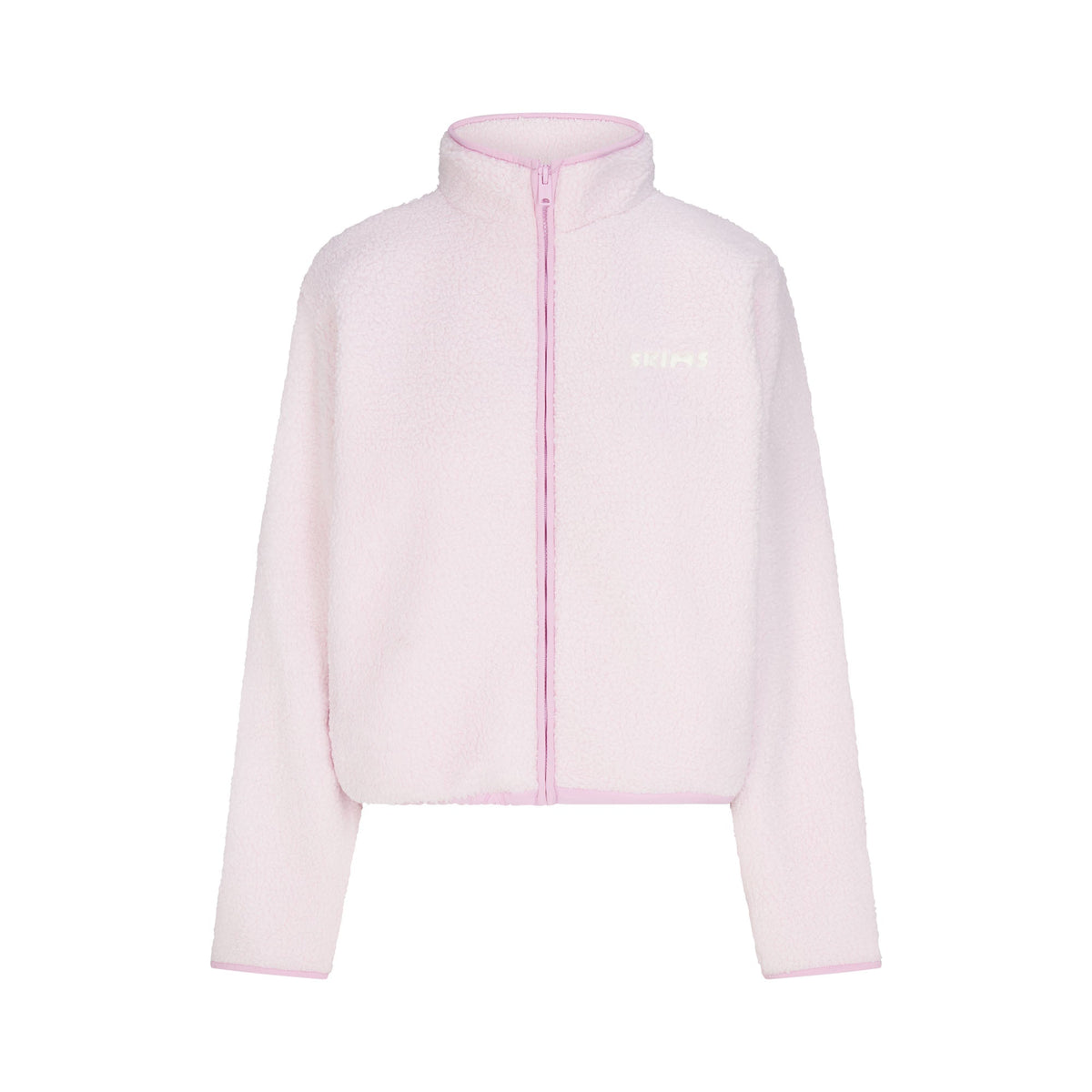 TEDDY BOXY ZIP UP JACKET | CHERRY BLOSSOM