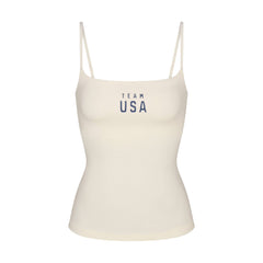 SKIMS FOR TEAM USA COTTON JERSEY PARALYMPIC CAMI | ECRU
