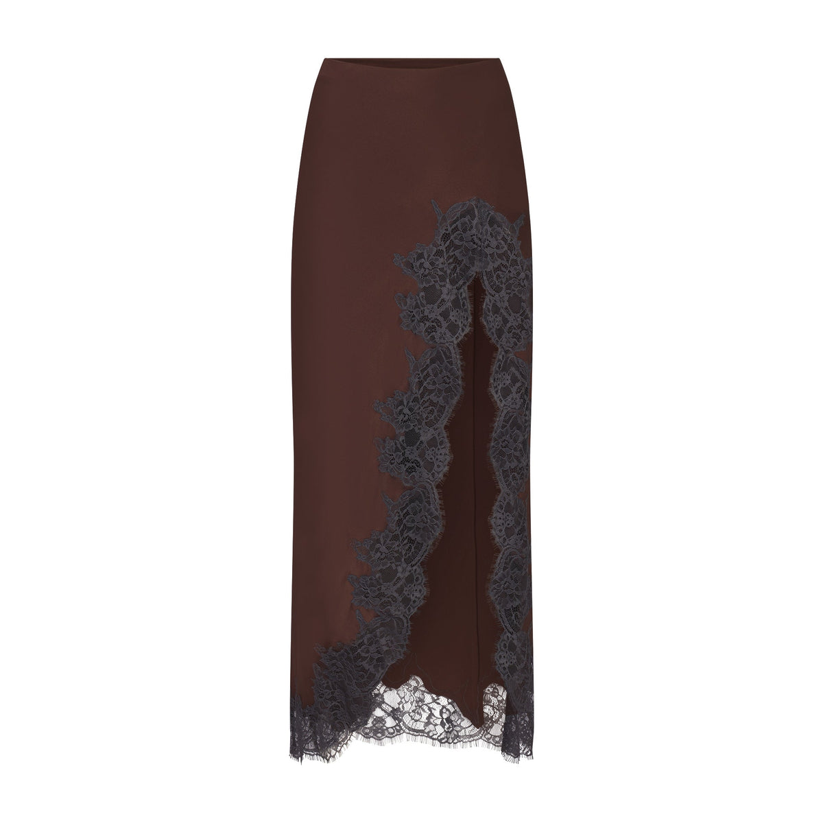 SILK LACE SKIRT | ESPRESSO CONTRAST