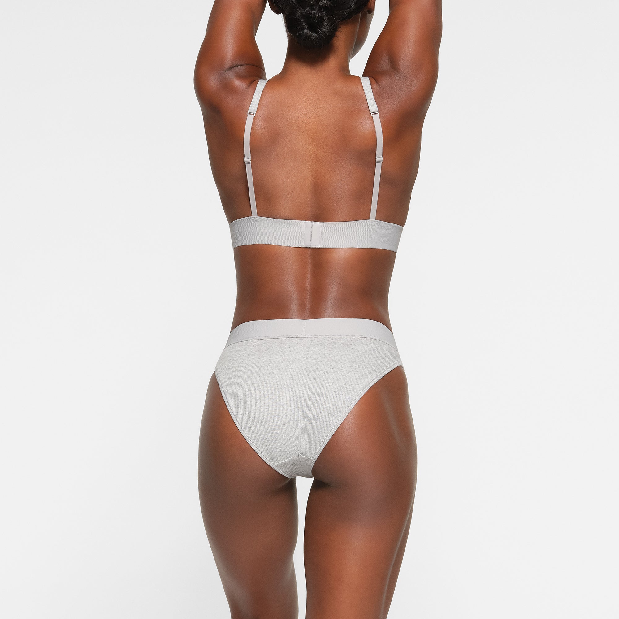 COTTON RIB BRIEF | LIGHT HEATHER GREY