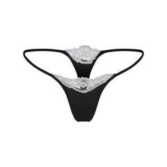 FITS EVERYBODY LACE STRING THONG | OBSIDIAN CONTRAST