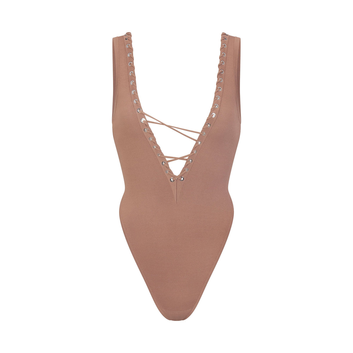 LUDOVIC DE SAINT SERNIN X SKIMS REFINED KNIT DEEP V BODYSUIT | SIENNA