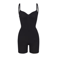 SEAMLESS SCULPT LOW BACK MID THIGH BODYSUIT | ONYX