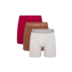 SKIMS STRETCH MENS 5" BOXER BRIEF 3-PACK | WOOD MULTI