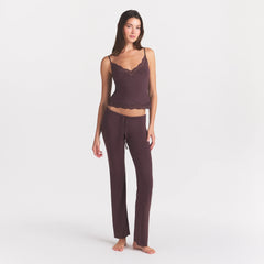 SKIMS SLEEP LACE CAMI AND PANT SLEEP SET | RAISIN