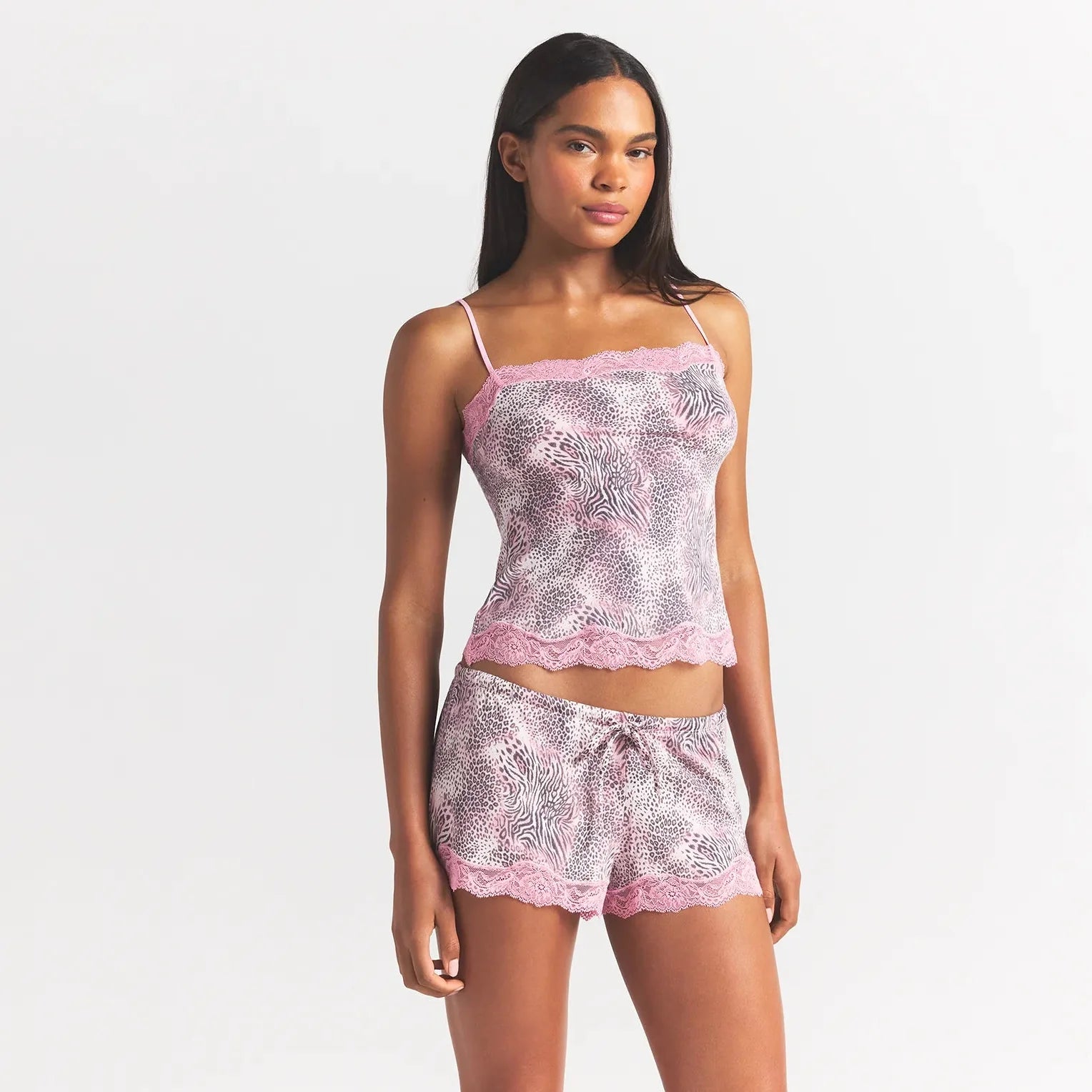 SKIMS SLEEP CAMI AND SHORT SET | BLOOM MINI MULTI ANIMAL