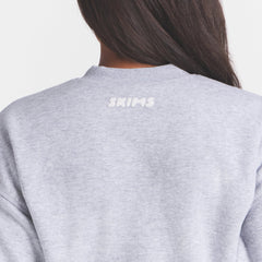 COTTON FLEECE BOMBER JACKET | HEATHER GREY