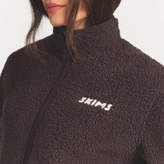 TEDDY BOXY ZIP UP JACKET | ESPRESSO