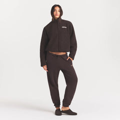 TEDDY BOXY ZIP UP JACKET | ESPRESSO