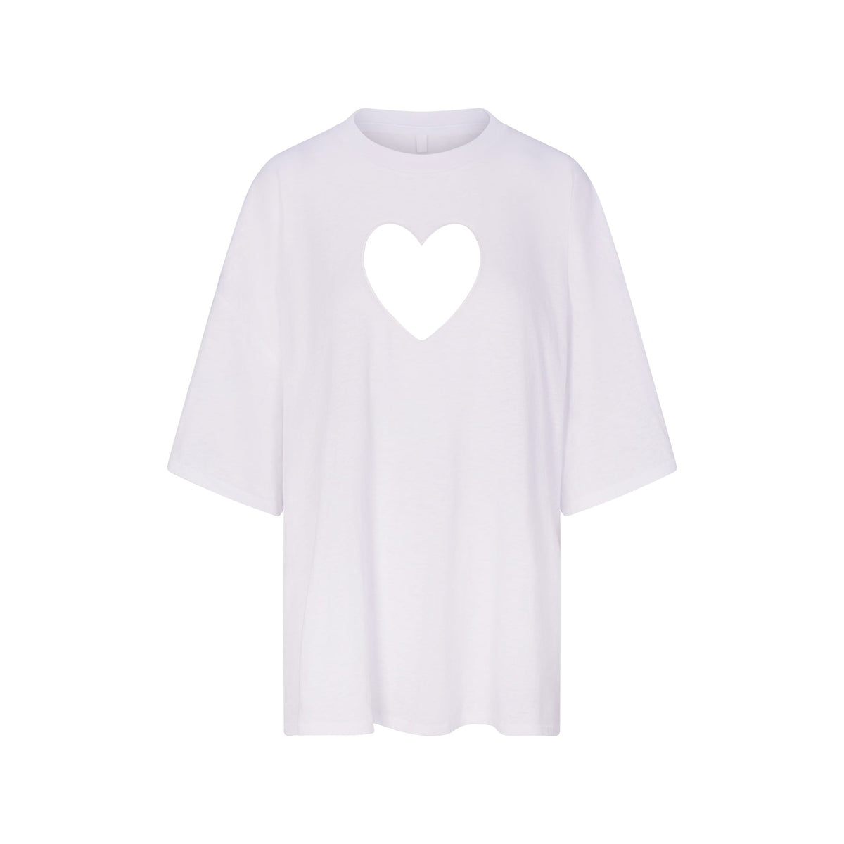 WORN IN JERSEY OVERSIZED HEART T-SHIRT | SNOW